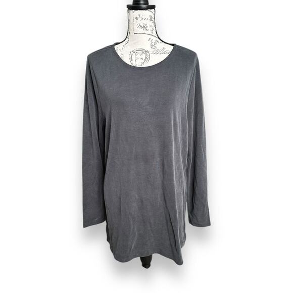 Soft Surroundings Tops - Soft Surroundings Scoop Neck Long Sleeve Dark Gray Modal Blend Tunic Top Large